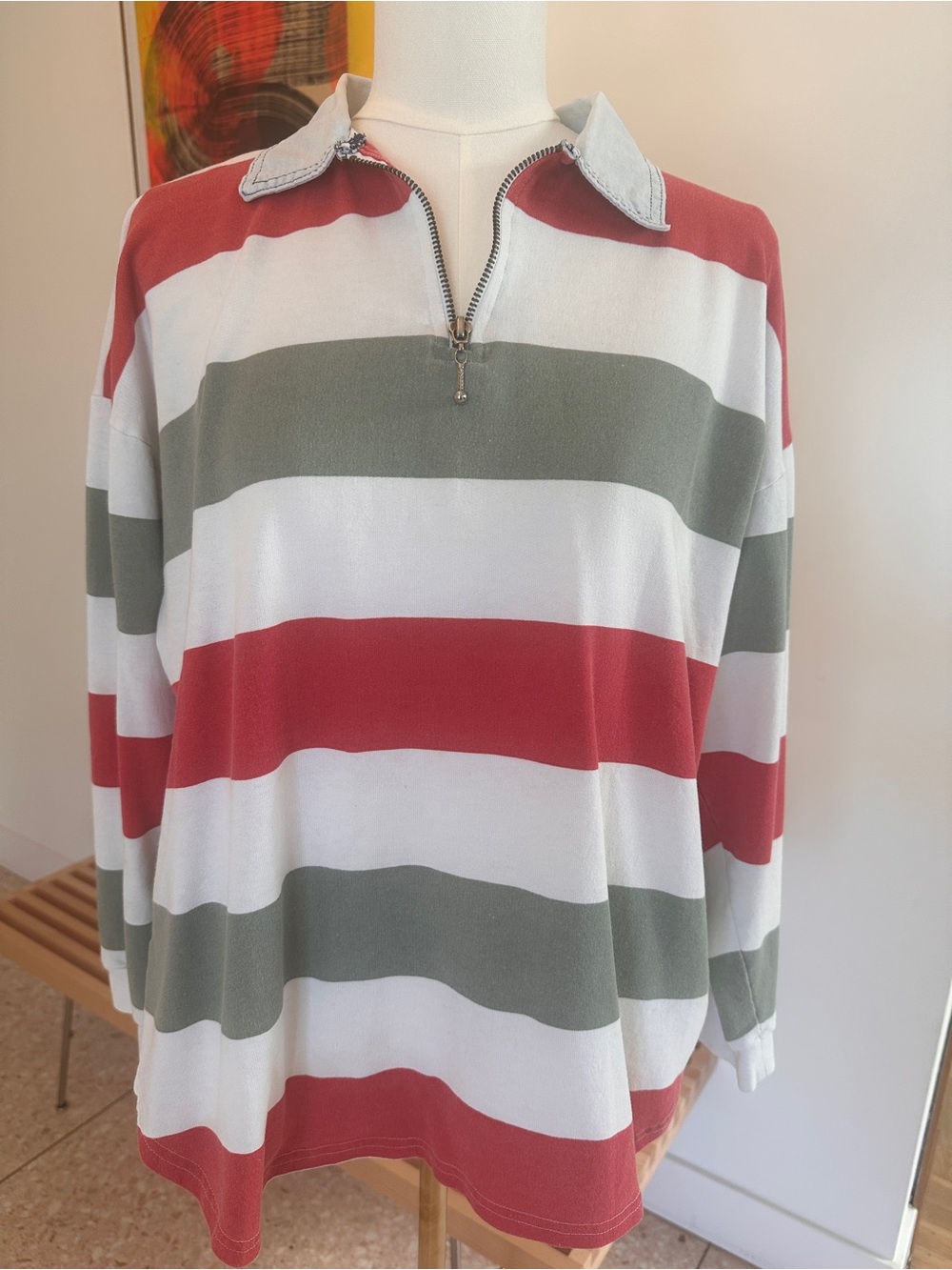 Vintage Y2K 90s Striped Rugby Polo